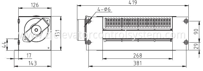 Universal Elevator Cross Flow Fan FB-9B